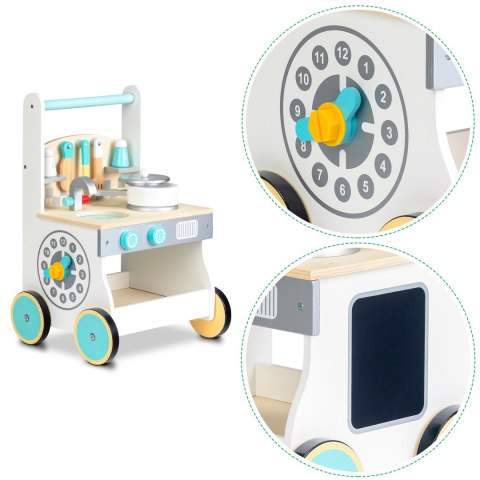 Drewniana kuchnia dla dzieci pchacz wózek Ecotoys