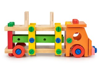Drewniane klocki konstrukcyjne edukacyjne + narzedzia Ecotoys