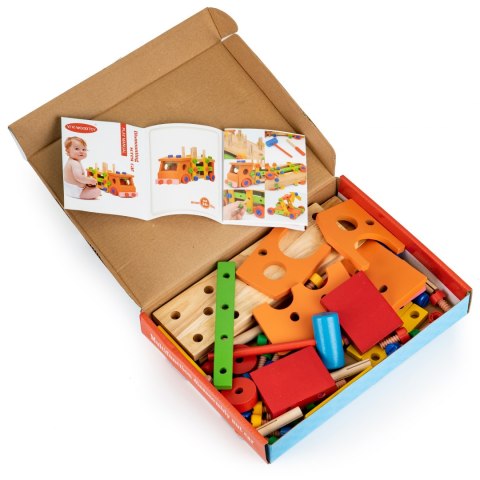 Drewniane klocki konstrukcyjne edukacyjne + narzedzia Ecotoys Drewniane klocki konstrukcyjne edukacyjne + narzedzia Ecotoys