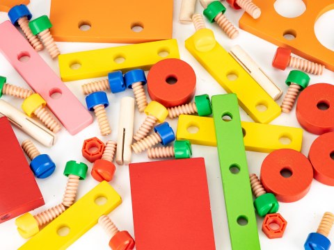 Drewniane klocki konstrukcyjne edukacyjne + narzedzia Ecotoys Drewniane klocki konstrukcyjne edukacyjne + narzedzia Ecotoys