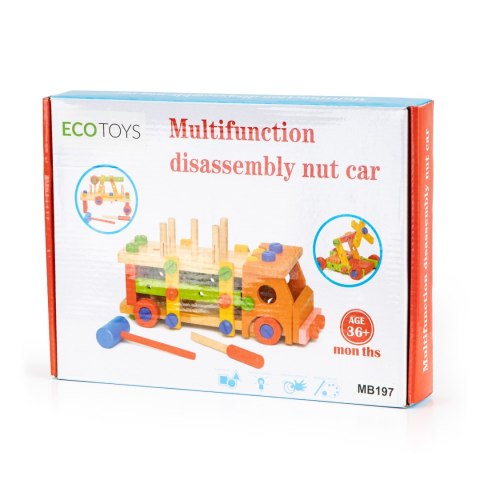 Drewniane klocki konstrukcyjne edukacyjne + narzedzia Ecotoys Drewniane klocki konstrukcyjne edukacyjne + narzedzia Ecotoys