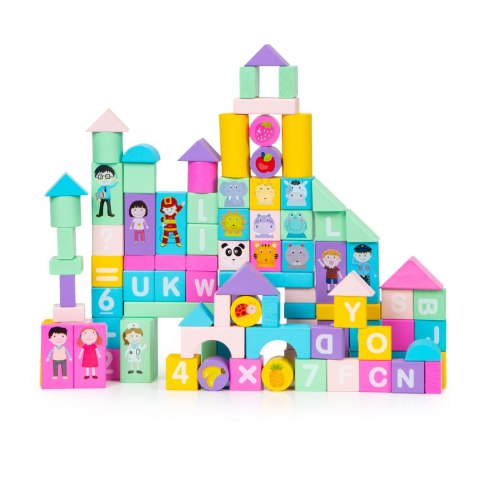 Drewniane klocki miasto 100szt. ECOTOYS Drewniane klocki miasto 100szt. ECOTOYS