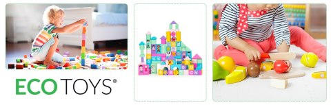 Drewniane klocki miasto 100szt. ECOTOYS Drewniane klocki miasto 100szt. ECOTOYS