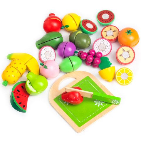 DREWNIANE OWOCE DO KROJENIA 20SZT ECOTOYS