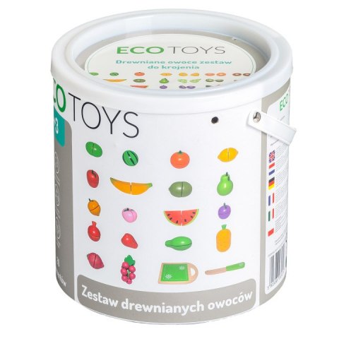 DREWNIANE OWOCE DO KROJENIA 20SZT ECOTOYS