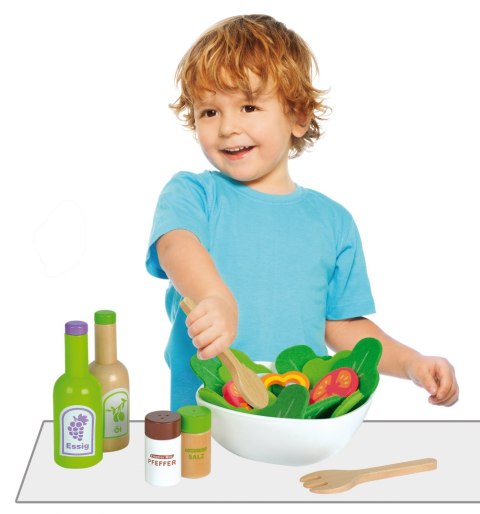 Drewniane warzywa sałatka zestaw z miską Ecotoys Drewniane warzywa sałatka zestaw z miską Ecotoys