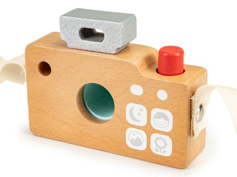 Drewniany aparat zabawka torba kalejdoskop ECOTOYS Drewniany aparat zabawka torba kalejdoskop ECOTOYS