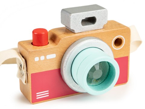 Drewniany aparat zabawka torba kalejdoskop ECOTOYS Drewniany aparat zabawka torba kalejdoskop ECOTOYS