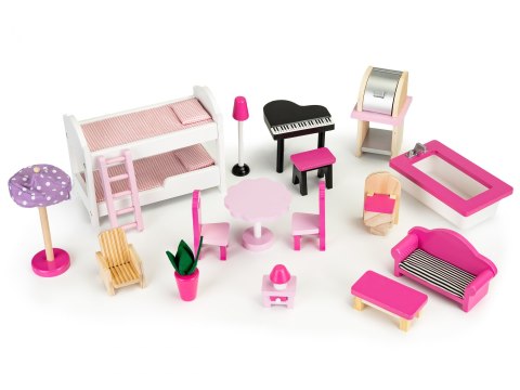 DREWNIANY DOMEK DLA LALEK Z WINDĄ XXL ZJEŻDŻALNIA ECOTOYS