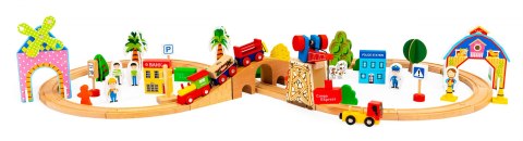 DREWNIANY POCIĄG KOLEJKA 74EL ECOTOYS DREWNIANY POCIĄG KOLEJKA 74EL ECOTOYS