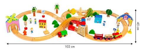 DREWNIANY POCIĄG KOLEJKA 74EL ECOTOYS DREWNIANY POCIĄG KOLEJKA 74EL ECOTOYS