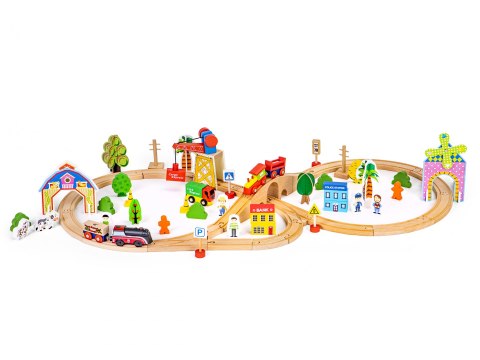 DREWNIANY POCIĄG KOLEJKA 74EL ECOTOYS DREWNIANY POCIĄG KOLEJKA 74EL ECOTOYS