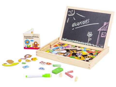 Edukacyjna duża wielofunkcyjna tablica magnetyczna Ecotoys Edukacyjna duża wielofunkcyjna tablica magnetyczna Ecotoys
