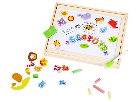 Edukacyjna duża wielofunkcyjna tablica magnetyczna Ecotoys Edukacyjna duża wielofunkcyjna tablica magnetyczna Ecotoys