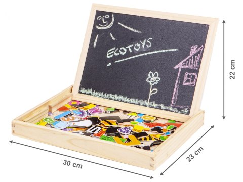 Edukacyjna duża wielofunkcyjna tablica magnetyczna Ecotoys Edukacyjna duża wielofunkcyjna tablica magnetyczna Ecotoys