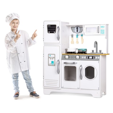 Ogromna biała drewniana kuchnia dla dzieci Ecotoys