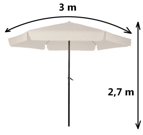 Parasol ogrodowy z korbką skośny składany 300cm Parasol ogrodowy z korbką skośny składany 300cm