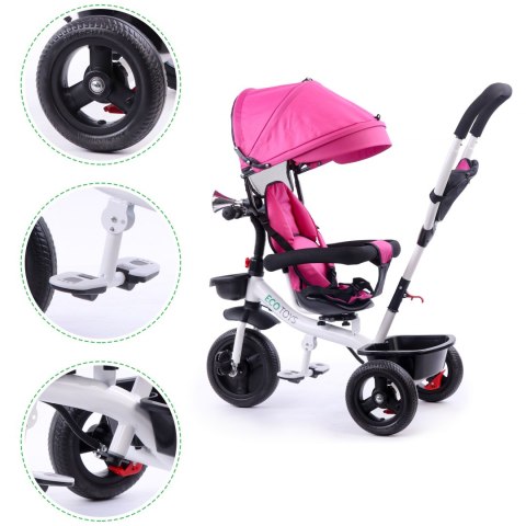 Rower trójkołowy wózek obracane siedzisko Pink Ecotoys