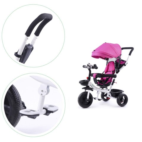 Rower trójkołowy wózek obracane siedzisko Pink Ecotoys