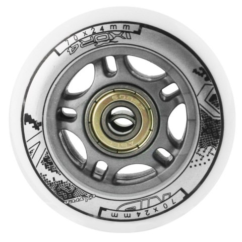 PU 70x24 BIAŁE 82A (4 SZT) + ABEC-7 (8 SZT) ZESTAW NILS EXTREME