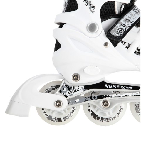 NH10905 4w1 BIAŁE LED ROZM. S(31-34) ŁYŻWOROLKI Z WYM. PŁOZĄ HOKEJOWĄ NILS EXTREME