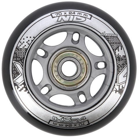 PU 70x24 82A CZARNE (4 szt.) + ABEC-9 (8 szt.) ZESTAW NILS EXTREME
