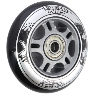 PU 80x24 82A CZARNE (4 szt.) + ABEC-9 (8 szt.) ZESTAW NILS EXTREME