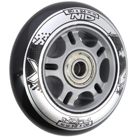 PU 80x24 82A CZARNE (4 szt.) + ABEC-9 (8 szt.) ZESTAW NILS EXTREME