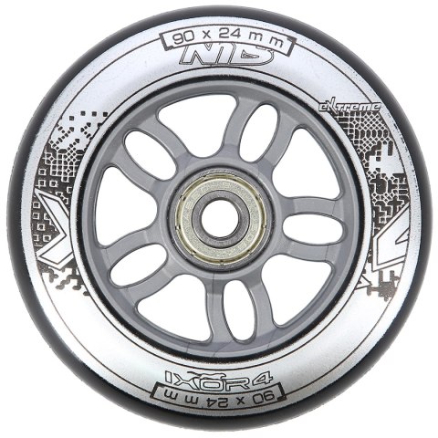 PU 90x24 82A CZARNE (4 szt.) + ABEC-9 CHROME (8 szt.) ZESTAW NILS EXTREME