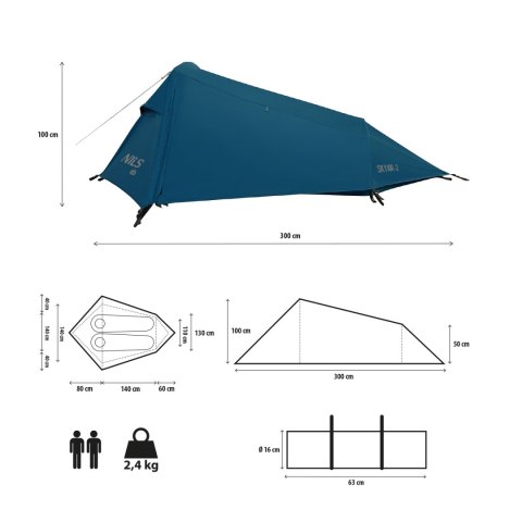 NAMIOT ULTRA LIGHT SKYAIR 2 NIEBIESKI NILS CAMP NC2502 NAMIOT ULTRA LIGHT SKYAIR 2 NIEBIESKI NILS CAMP NC2502