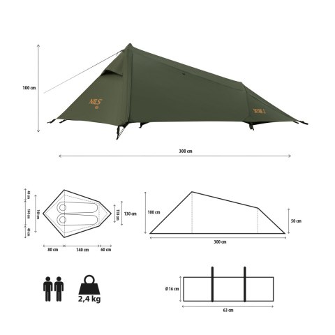 NAMIOT ULTRA LIGHT SKYAIR 2 ZIELONY NILS CAMP NC2502 NAMIOT ULTRA LIGHT SKYAIR 2 ZIELONY NILS CAMP NC2502