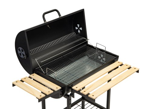 Duży grill węglowy ogrodowy pokrywa, termometr + akcesoria do grillowania Duży grill węglowy ogrodowy pokrywa, termometr + akcesoria do grillowania
