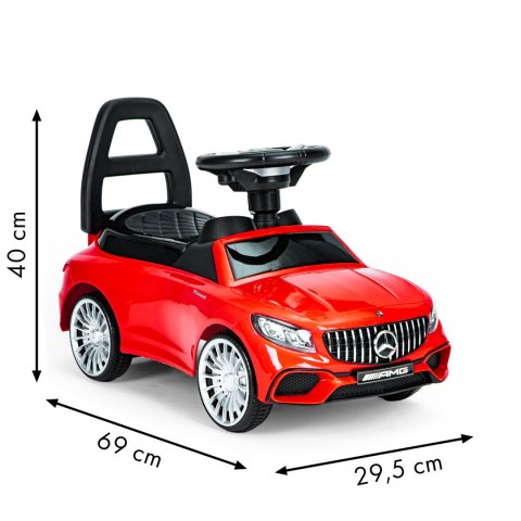 Jeździk Mercedes dźwięki LED - czerwony Jeździk Mercedes dźwięki LED - czerwony