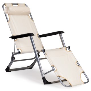 LEŻAK FOTEL OGRODOWY PLAŻOWY SKŁADANY 2W1 LEŻANKA
