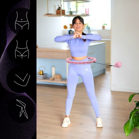 ZESTAW HULA HOP HHW02 LIGHT PINK Z WYPUSTKAMI I OBCIĄŻNIKIEM HMS + PAS BR163 RED