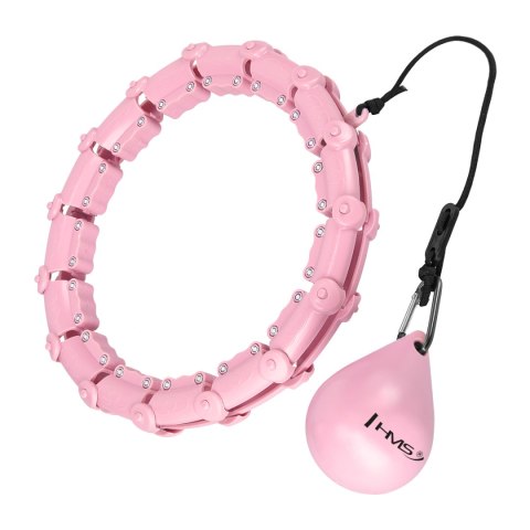 ZESTAW HULA HOP HHW02 LIGHT PINK Z WYPUSTKAMI I OBCIĄŻNIKIEM HMS + PAS BR163 RED