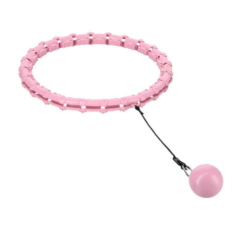 ZESTAW HULA HOP HHW02 LIGHT PINK Z WYPUSTKAMI I OBCIĄŻNIKIEM HMS + PAS BR163 RED