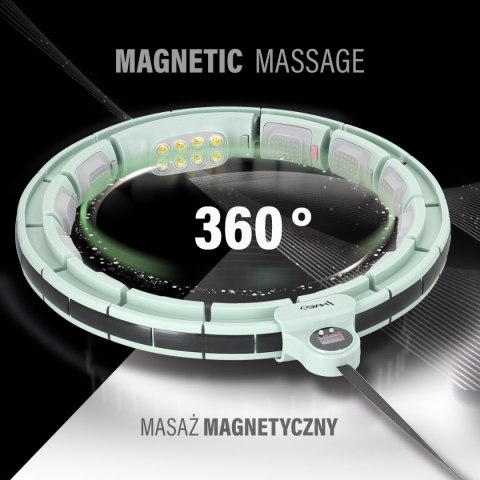 ZESTAW HULA HOP MAGNETYCZNY GREEN HHM13 Z LICZNIKIEM HMS + PAS WYSZCZUPLAJĄCY BR163 RED