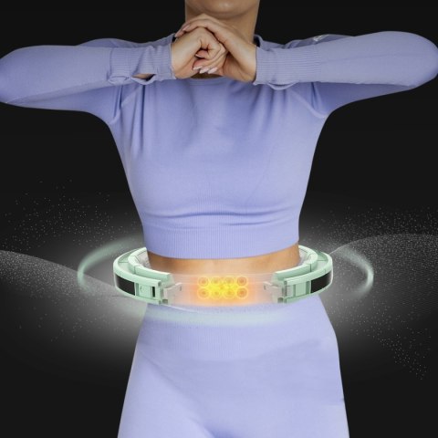 ZESTAW HULA HOP MAGNETYCZNY GREEN HHM13 Z LICZNIKIEM HMS + PAS WYSZCZUPLAJĄCY BR163 RED