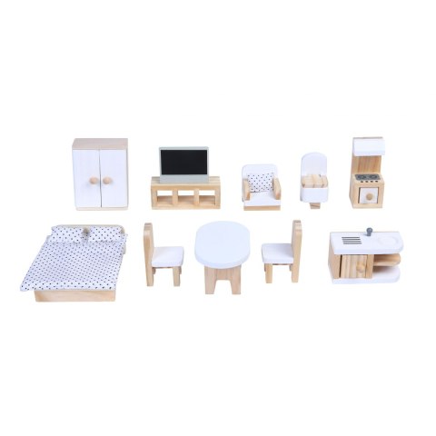 Domek dla lalek z meblami Rezydencja Emma Ecotoys Domek dla lalek z meblami Rezydencja Emma Ecotoys