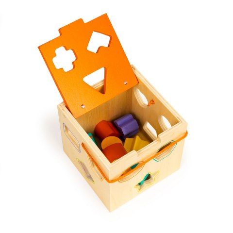 Drewniana kostka edukacyjna sorter z klockami Drewniana kostka edukacyjna sorter z klockami
