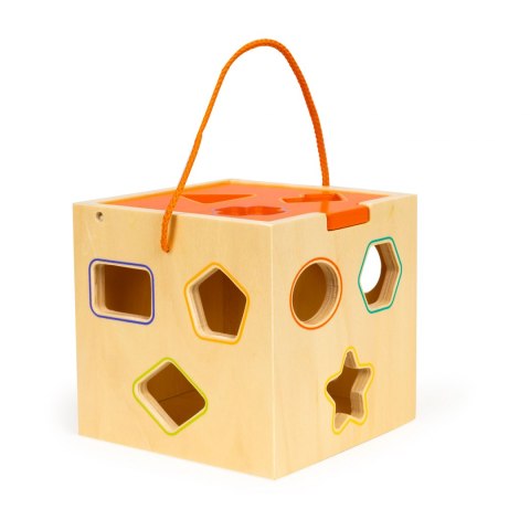 Drewniana kostka edukacyjna sorter z klockami Drewniana kostka edukacyjna sorter z klockami
