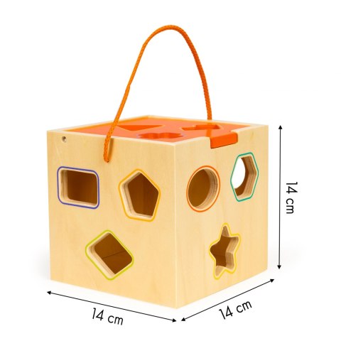 Drewniana kostka edukacyjna sorter z klockami Drewniana kostka edukacyjna sorter z klockami