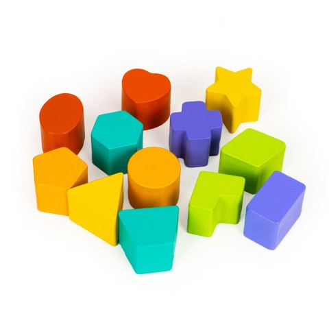 Drewniana kostka edukacyjna sorter z klockami Drewniana kostka edukacyjna sorter z klockami