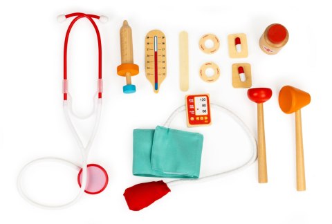 Drewniany zestaw małego lekarza doktor torba 12 el Drewniany zestaw małego lekarza doktor torba 12 el