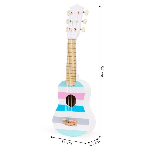 Gitara klasyczna drewniana dla dzieci - kolorowe pudło rezonansowe 6 strun ECOTOYS Gitara klasyczna drewniana dla dzieci - kolorowe pudło rezonansowe 6 strun ECOTOYS