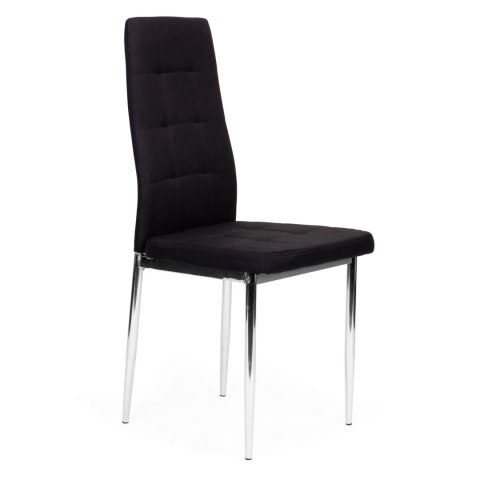 Krzesła tapicerowane czarne pikowane 4x krzesło do salonu jadalni ModernHome Krzesła tapicerowane czarne pikowane 4x krzesło do salonu jadalni ModernHome