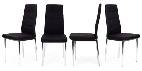 Krzesła tapicerowane czarne pikowane 4x krzesło do salonu jadalni ModernHome Krzesła tapicerowane czarne pikowane 4x krzesło do salonu jadalni ModernHome