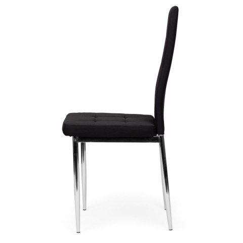 Krzesła tapicerowane czarne pikowane 4x krzesło do salonu jadalni ModernHome Krzesła tapicerowane czarne pikowane 4x krzesło do salonu jadalni ModernHome