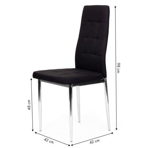 Krzesła tapicerowane czarne pikowane 4x krzesło do salonu jadalni ModernHome Krzesła tapicerowane czarne pikowane 4x krzesło do salonu jadalni ModernHome